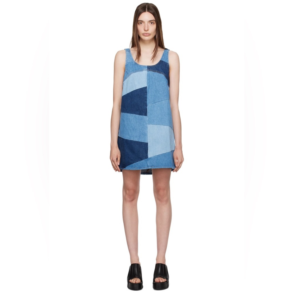 Frame Blue Micro Flare Mini Dress